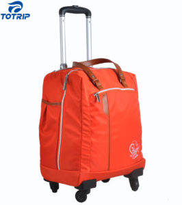 Elite Orange Carry-on weekend tourist 4-wheel Spinner Duffle Trolley Bag